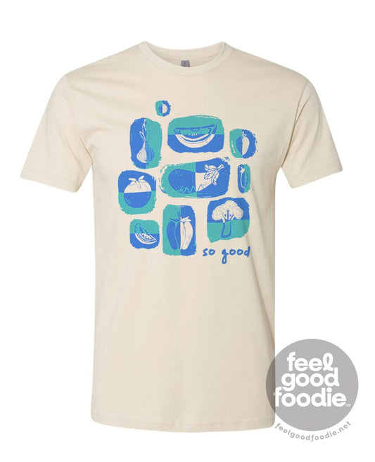Tee See Tee Apparel & Accessories Feel Good Foodie™ | Linocut Flavor Pigment Dyed Unisex T-Shirt