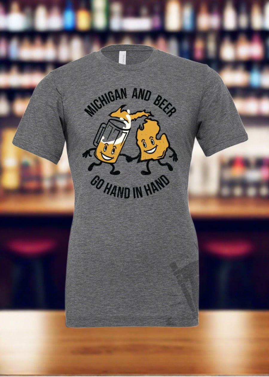Tee See Tee Michigan & Beer Go Hand In Hand Unisex T-Shirt | Tee See Tee Exclusive