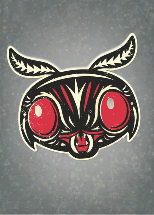 Tee See Tee Misc MothmaskDecal Mothman Retro Mask Sticker | Tee See Tee Exclusive