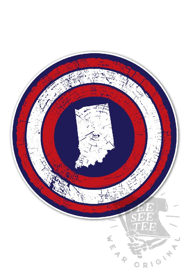 Tee See Tee Men's Apparel Capt-Indiana UV Coated Sticker | Tee See Tee Exclusive