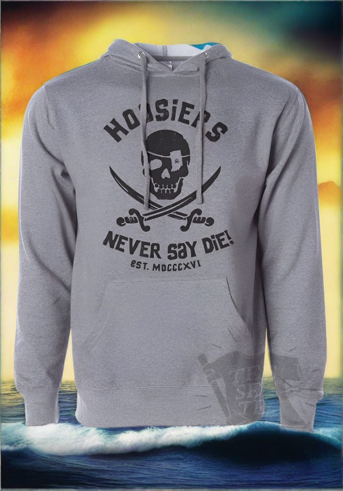 Tee See Tee Men's Apparel Hoosiers Never Say Die! Pullover Hoodie | Tee See Tee Exclusive