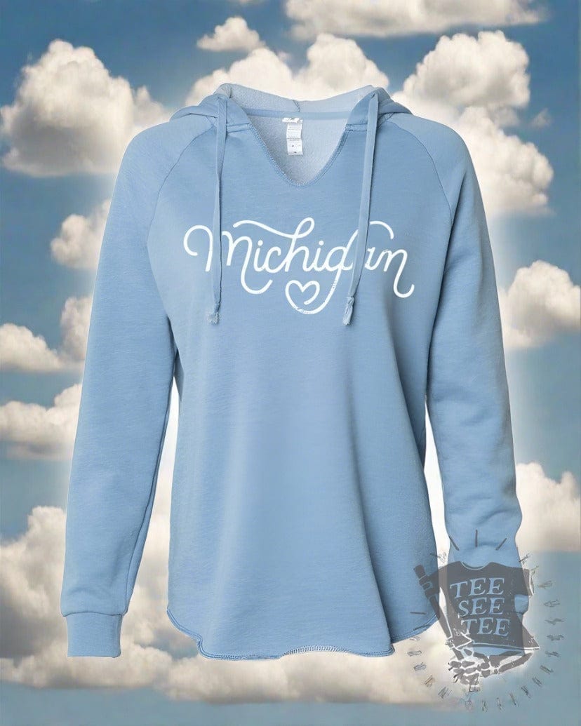 MI Michigan Heart Pigment Dyed Hoodie