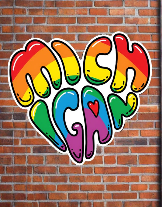 Tee See Tee Misc 4" Michigan Rainbow Sticker | Tee See Tee