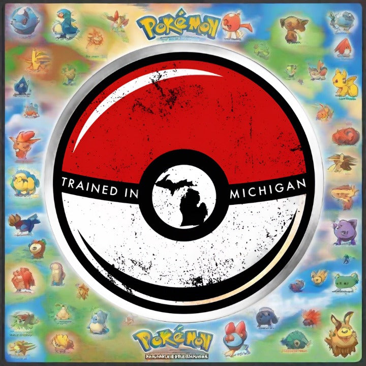 Tee See Tee Pokemon Trained in Michigan Pokeball Sticker